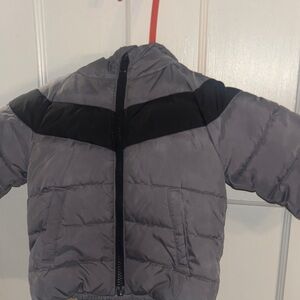 Nike Kids Gray and Black Puffer Jacket